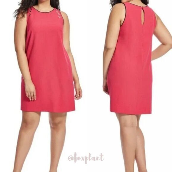 NEW Julia Jordan red‎ sleeveless shift dress with mental cut-out, plus size 22W - Picture 1 of 16